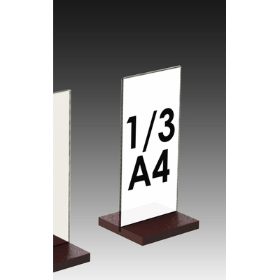 SUPPORT PLEXIGLAS 1/3 A4 SIMPLE SUR SOCLE