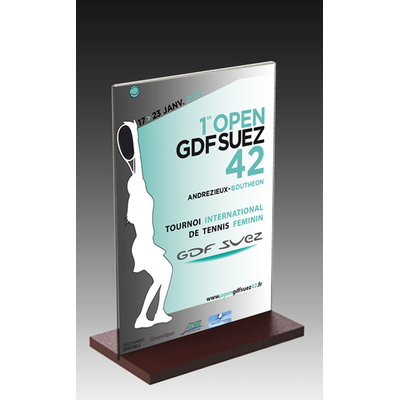 SUPPORT PLEXIGLAS A4 SIMPLE SUR SOCLE