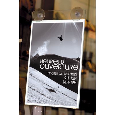 SUPPORT D'AFFICHAGE PLEXIGLAS A4 VENTOUSÉ