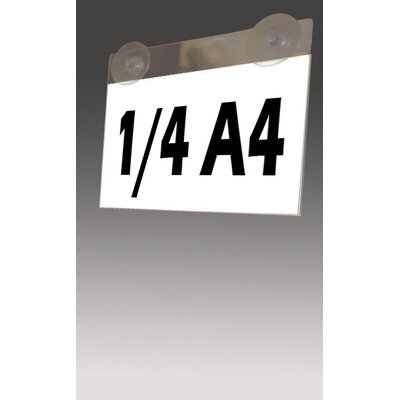 SUPPORT D'AFFICHAGE PLEXIGLAS 1/4 A4 VENTOUSÉ