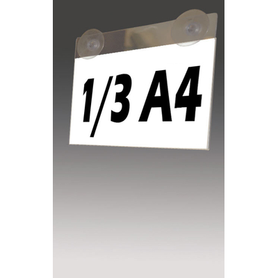 SUPPORT D'AFFICHAGE PLEXIGLAS 1/3 A4 VENTOUSÉ