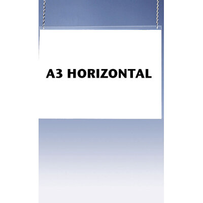 SUPPORT PLEXIGLAS PORTE AFFICHE SUSPENDU DOUBLE FACE A3