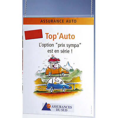 SUPPORT PLEXIGLAS PORTE AFFICHE SUSPENDU DOUBLE FACE A1