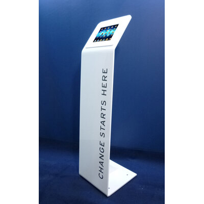 BORNE TOTEM D'AFFICHAGE IPAD / TABLETTES PLEXIGLAS BLANC