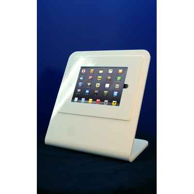 TOTEM D'AFFICHAGE DE TABLE POUR IPAD / TABLETTES PLEXIGLAS BLANC