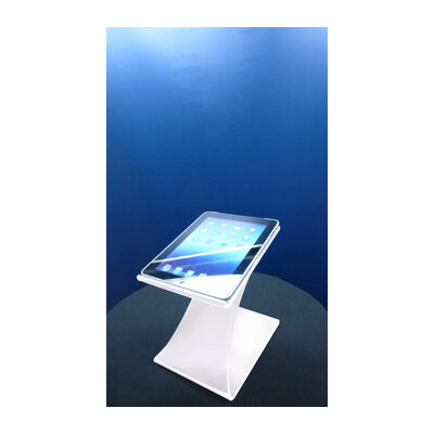 SUPPORT "Z" D'AFFICHAGE DE TABLE POUR IPAD / TABLETTES PLEXIGLAS BLANC