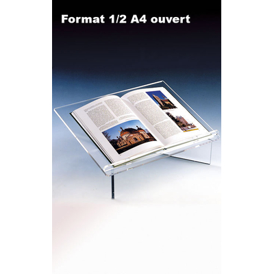 LUTRIN PLEXIGLAS DE TABLE SURÉLEVÉ POUR FORMAT 1/2 A4