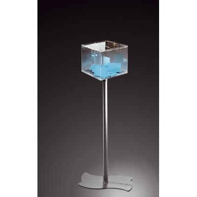 URNE PLEXIGLAS CUBIQUE 25CM SUR PIED