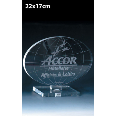 TROPHÉE PLEXIGLAS GLOBE 20CM