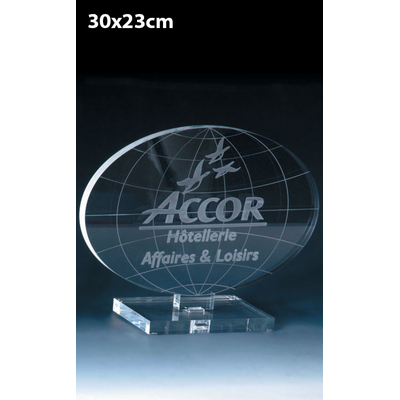 TROPHÉE PLEXIGLAS GLOBE 25CM