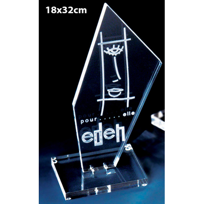TROPHÉE PLEXIGLAS ROCK 25CM
