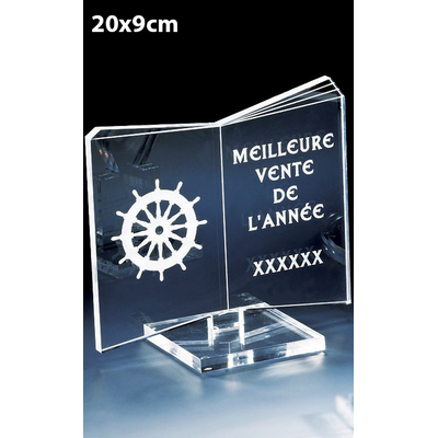 TROPHÉE PLEXIGLAS LIVRE 15CM