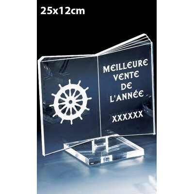 TROPHÉE PLEXIGLAS LIVRE 25CM