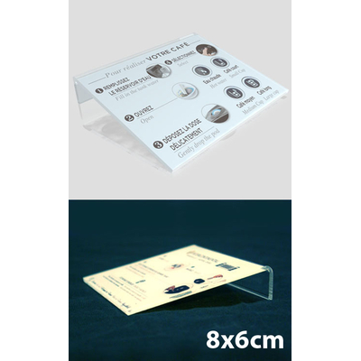 CHEVALET PLEXIGLAS IMPRIMÉ 8X6CM