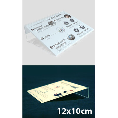 CHEVALET PLEXIGLAS IMPRIMÉ 12X10CM