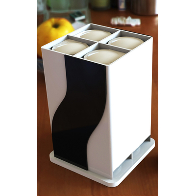 PRÉSENTOIR PLEXIGLAS CAPSULES DE CAFÉ GM BLANC