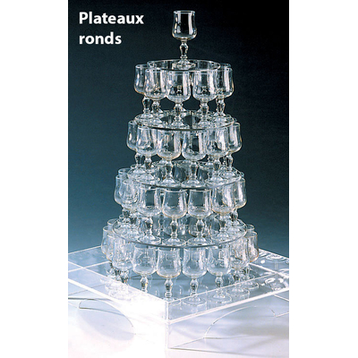 PLATEAUX RONDS POUR FONTAINE À CHAMPAGNE PLEXIGLAS
