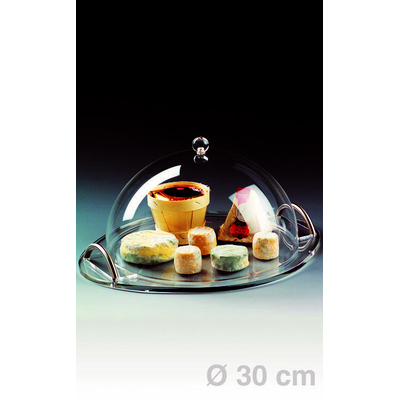 PLATEAU PLEXIGLAS AVEC CLOCHE Ø 30 CM