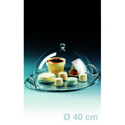 PLATEAU PLEXIGLAS AVEC CLOCHE Ø 40 CM