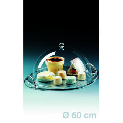 PLATEAU PLEXIGLAS AVEC CLOCHE Ø 60 CM
