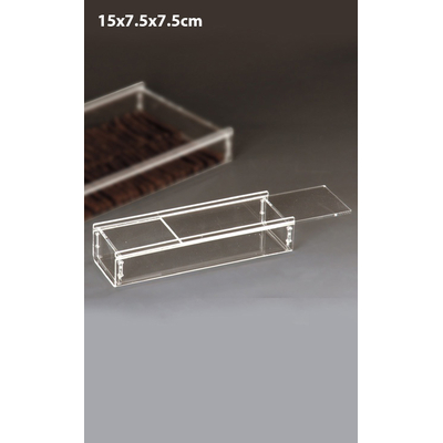 BOÎTE PLUMIER PLEXIGLAS 15X7.5X7.5CM