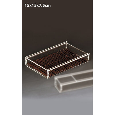 BOÎTE PLUMIER PLEXIGLAS 15X15X7.5CM