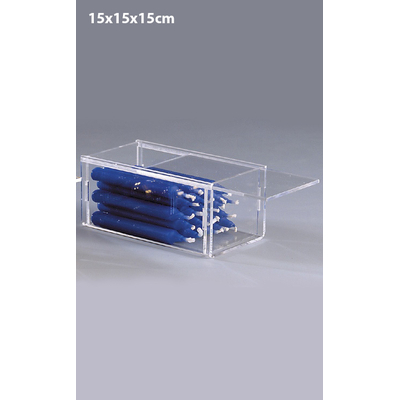 BOÎTE PLUMIER PLEXIGLAS 15X15X15CM