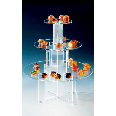 SUPPORT PLEXIGLAS POUR BUFFET - 3 ÉTAGES
