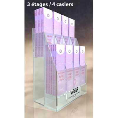 PRÉSENTOIR POUR TABLETTES CHOCOLAT 3 ÉTAGES - 4 CASIERS