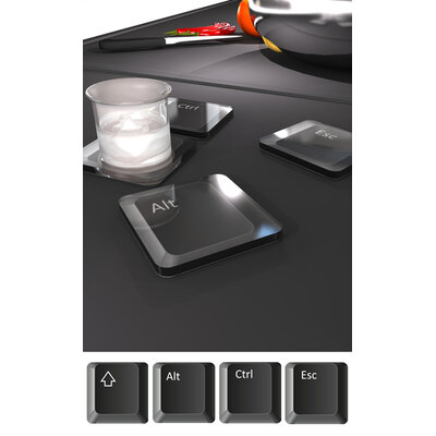 DESSOUS DE VERRE PLEXIGLAS IMPRIMÉ KEYBOARD NOIR