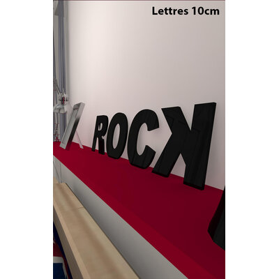 LETTRE VOLUME PLEXIGLAS NOIR 10CM