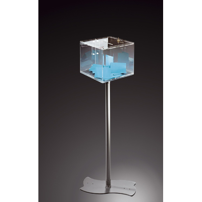 URNE PLEXIGLAS CUBIQUE 30CM SUR PIED