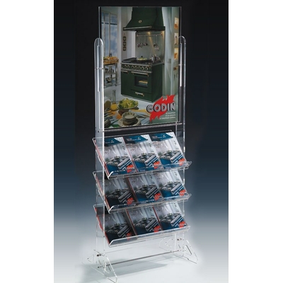 PRÉSENTOIR PLEXIGLAS ECHELLE TRIPLE A4 VERTICAL + PORTE AFFICHE