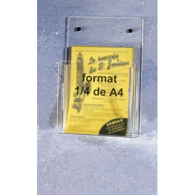 PRÉSENTOIR PLEXIGLAS MURAL FORMAT 1/4 A4