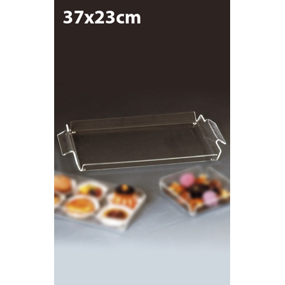 PLATEAU PLEXIGLAS 37X23CM AVEC POIGNÉES