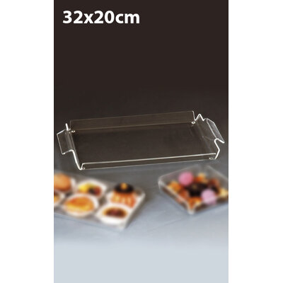 PLATEAU PLEXIGLAS 32X20CM AVEC POIGNÉES
