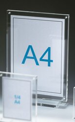 Houstimi Lot de 2 cadres photo A4 argentés en verre pour certificat, diplôme, diplôme, affiche, support pour table