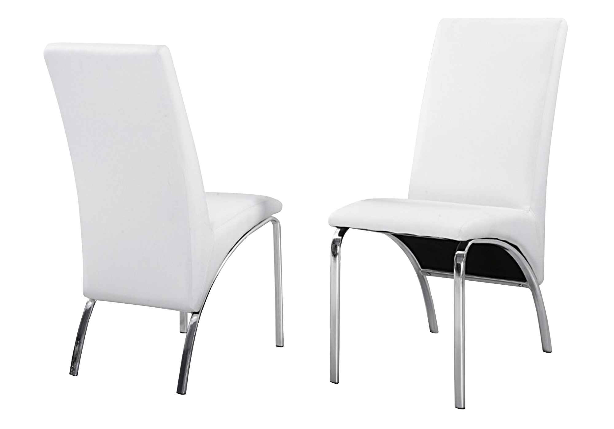 Lot 4 chaises chromé simili blanc ROY - Table/Chaise Pas Cher…