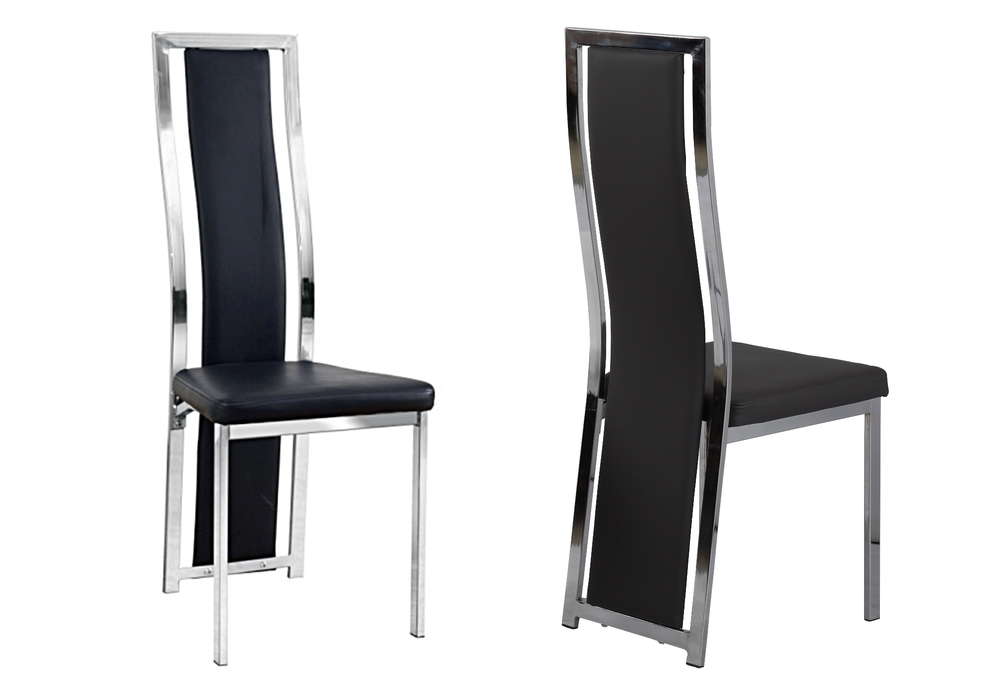 Lot 6 chaises chromé croco noir DIA – Lot Table/Chaise Pas Cher