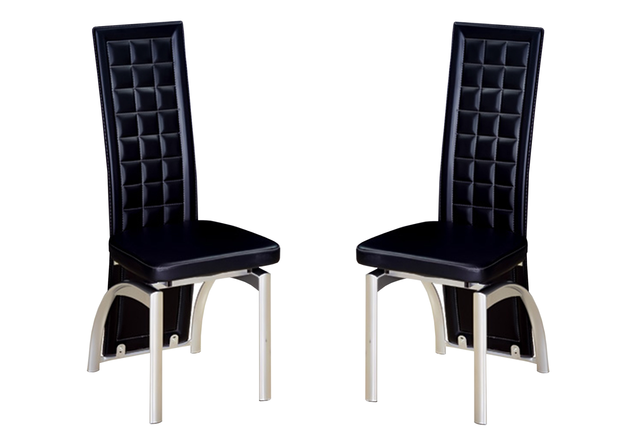 Lot 6 chaises chromé simili noir LITE