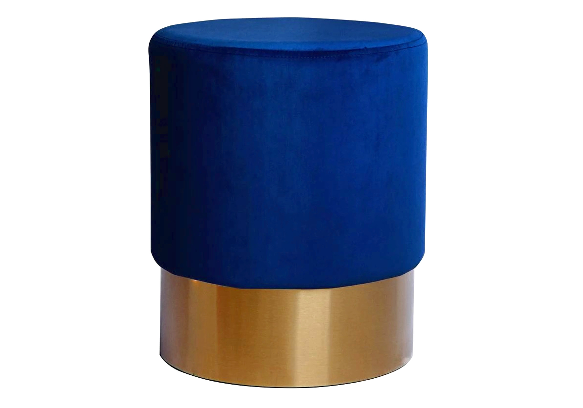 Pouf design doré velours bleu LISY