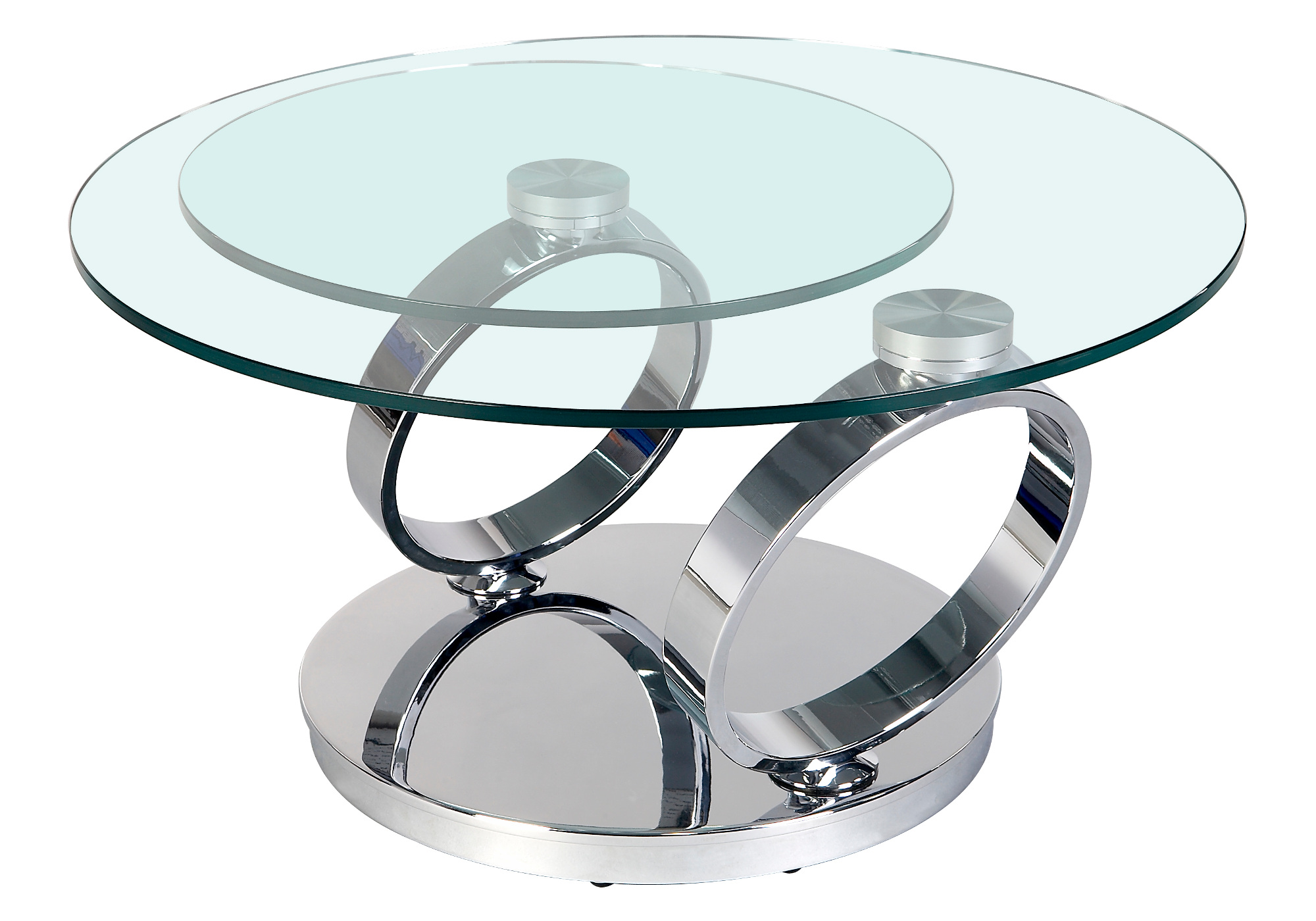 Table basse articulée chromé verre VARIO