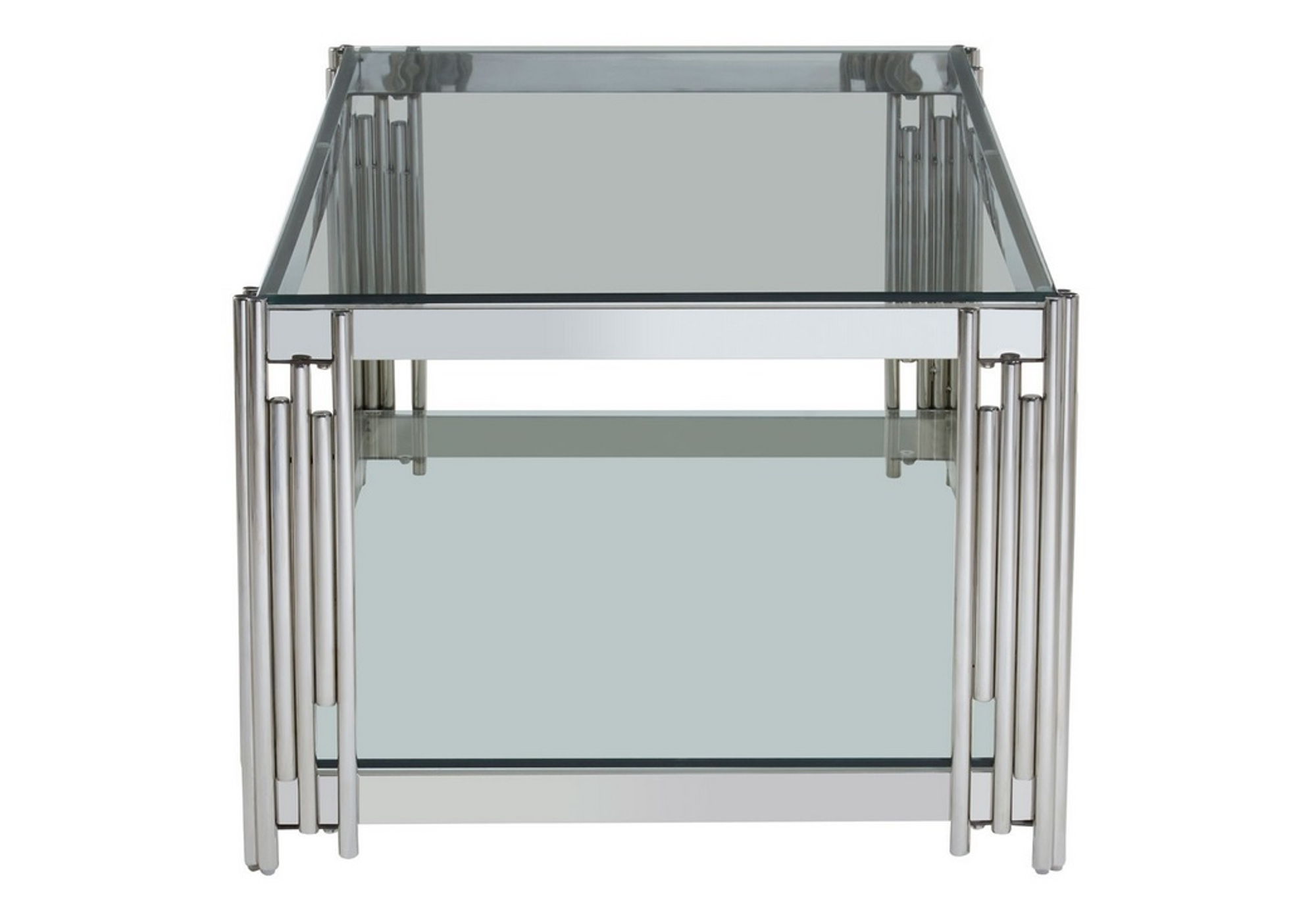 Table basse design chromé verre ÈVE.2