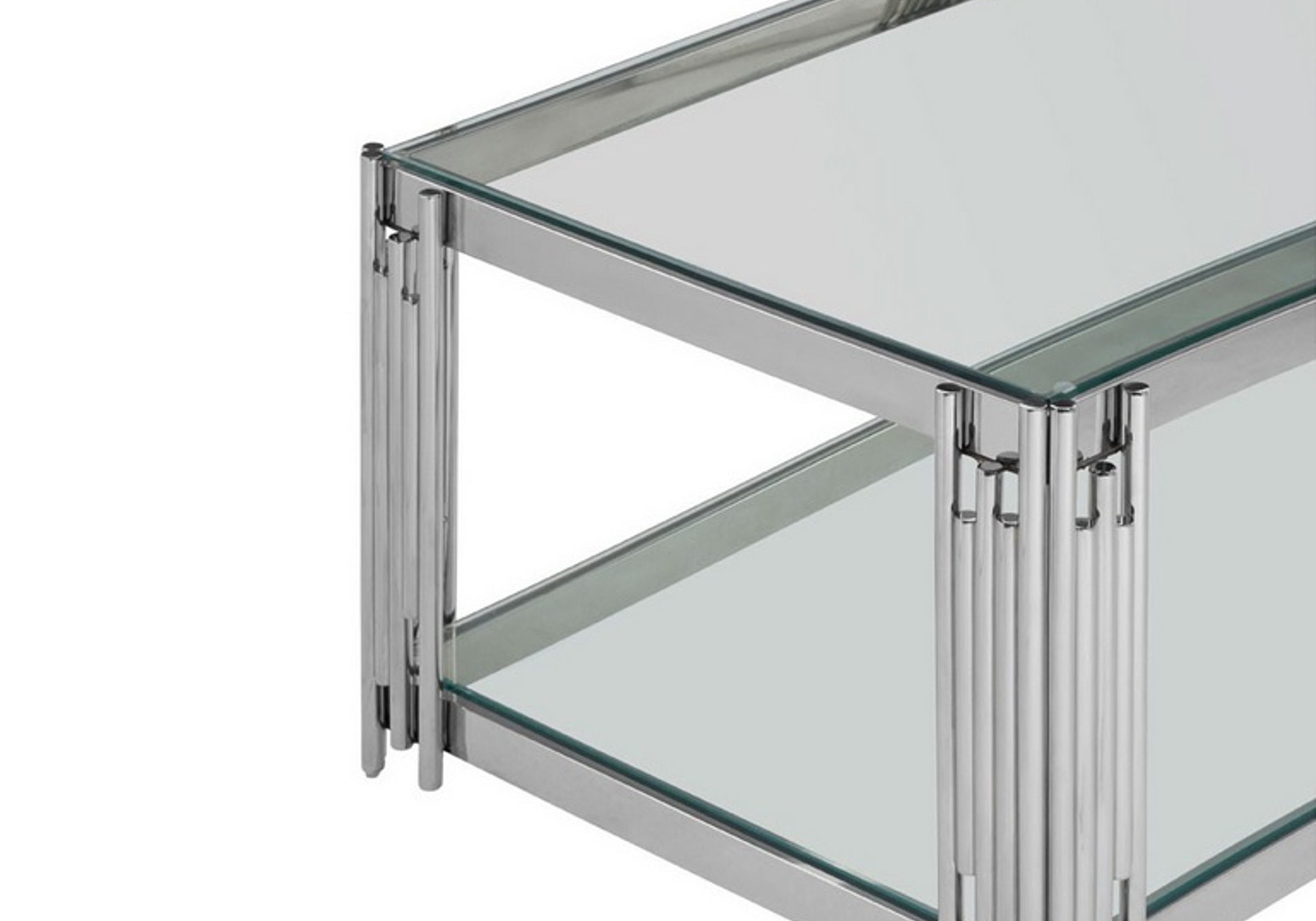 Table basse design chromé verre ÈVE.3