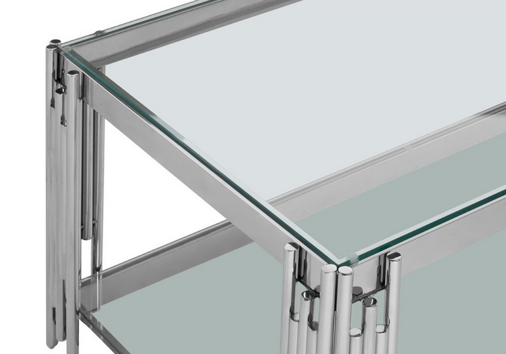 Table basse design chromé verre ÈVE.4