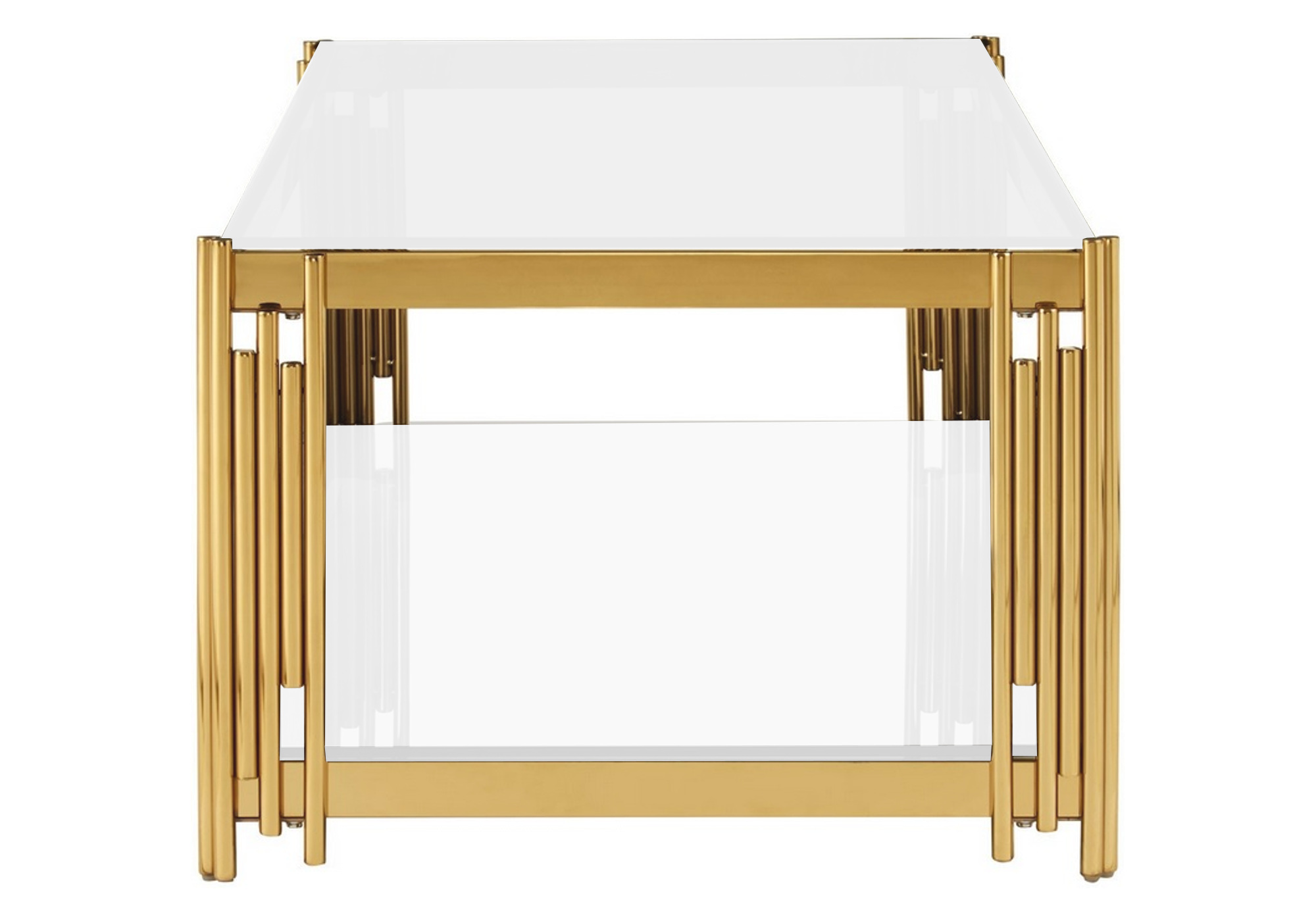 Table basse design doré blanc ÈVE.2