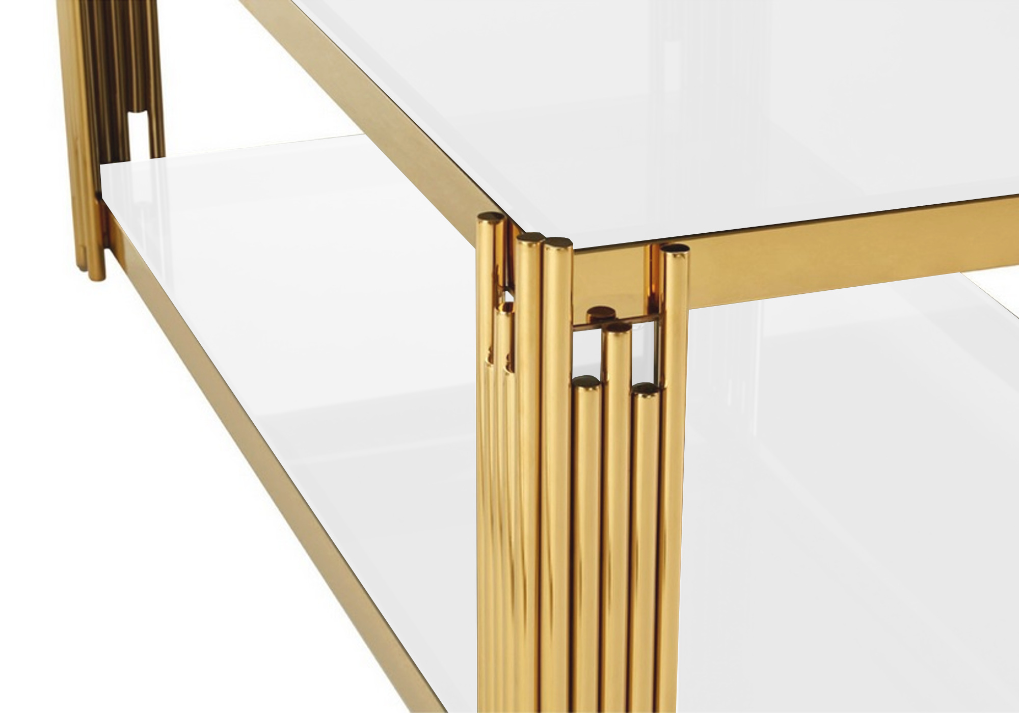 Table basse design doré blanc ÈVE.3
