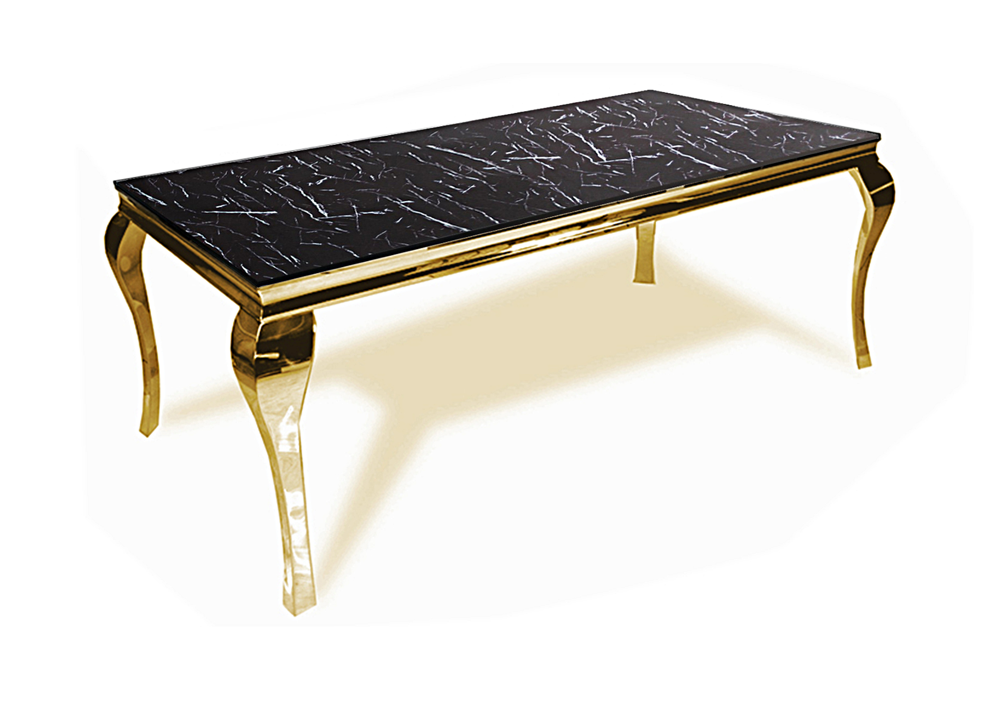 Table repas doré marbre noir NEO-XL