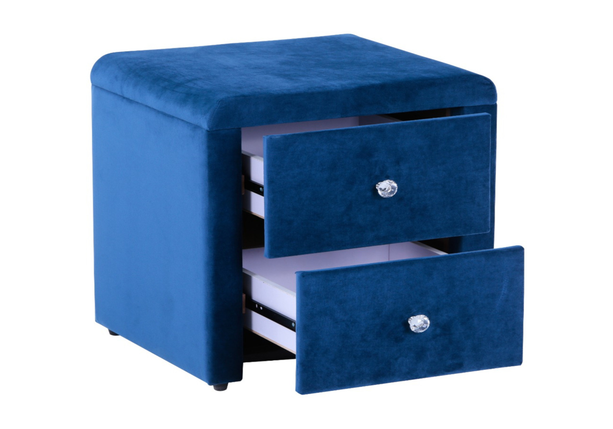 Table chevet velours bleu ANIS