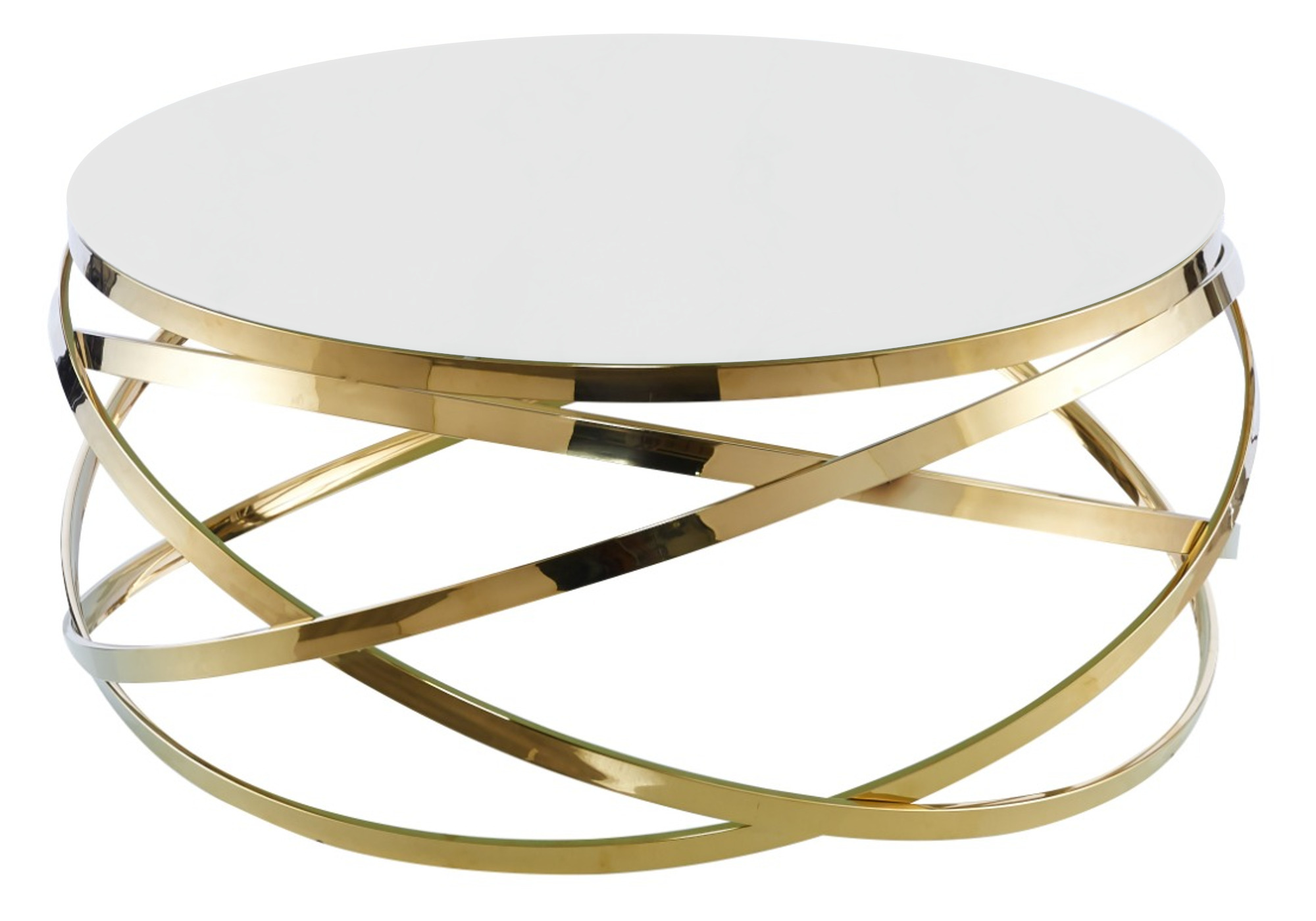 Table basse design doré blanc EVO